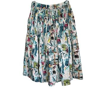 Pinup Couture Jenny Skirt Small Midi French Twee Retro Rockability 50s Full NWOT